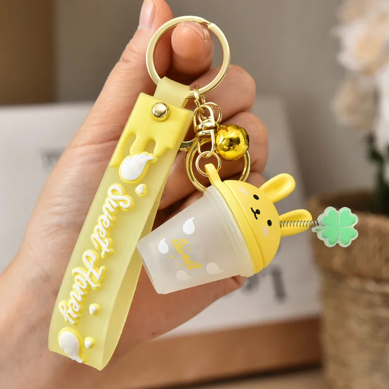 cute color block arylic women's keychain