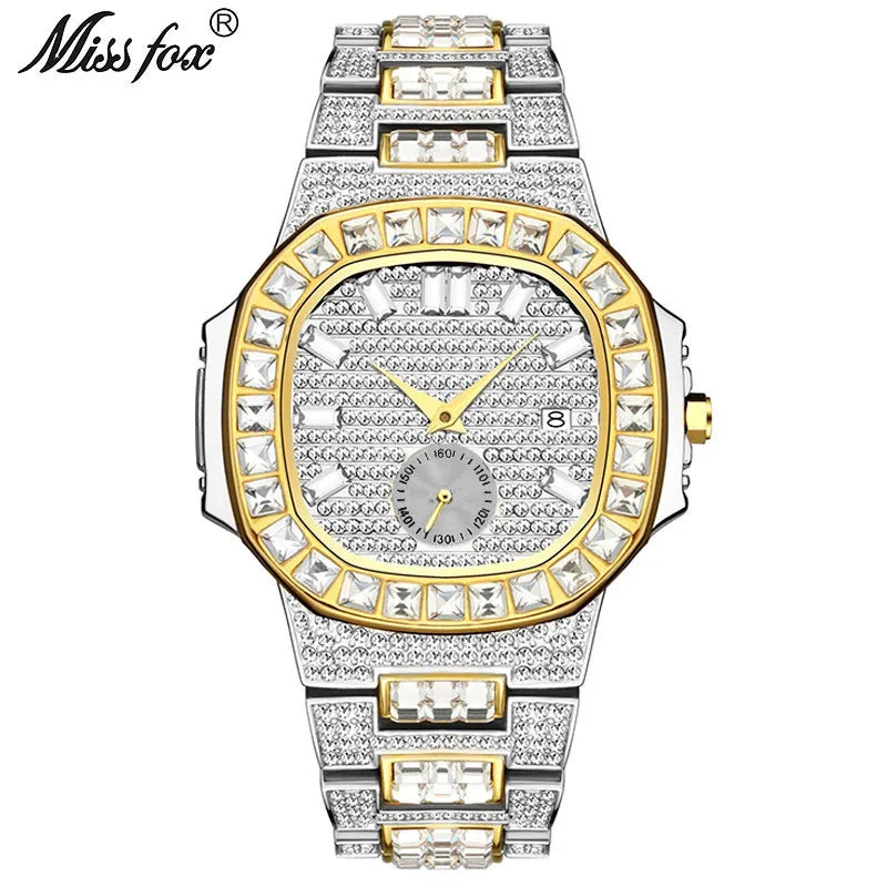 Fashion Geometric Butterfly Double Snap Quartz Men's Watches