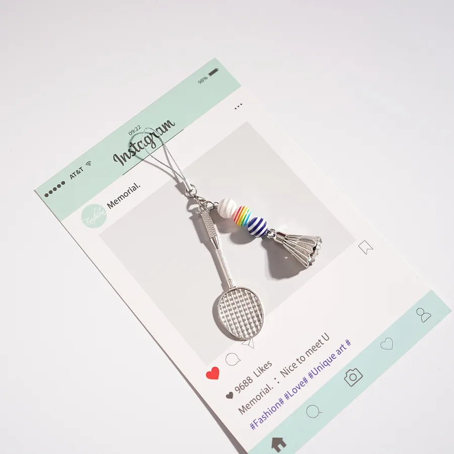 Creative Badminton Keychain Sports Keyring Pendant Jewelry Key Rope Mini Racket Hanging Charm Unisex Wedding Graduation Birthday