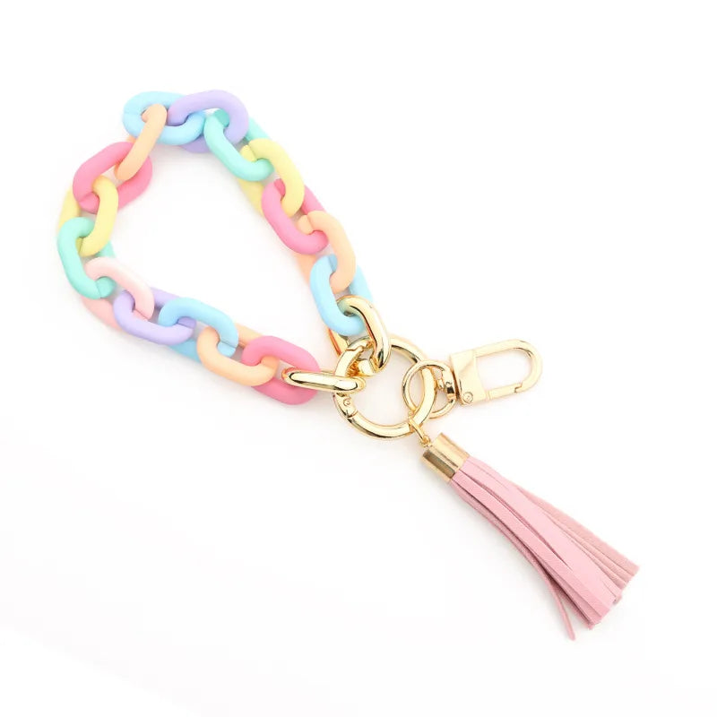 fashion tassel arylic women's bag pendant keychain 1 piece