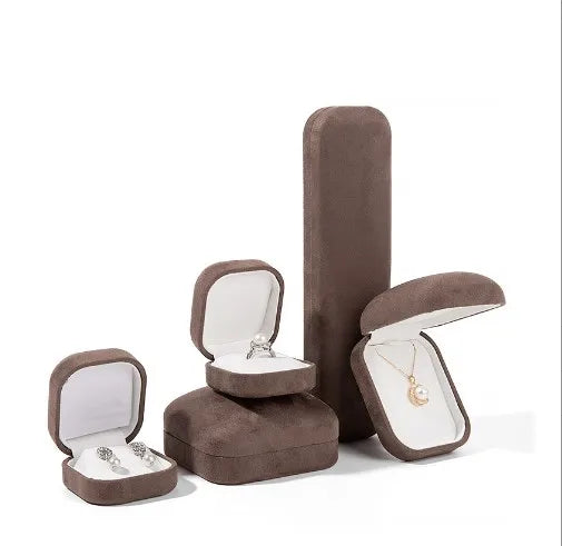 simple style solid color flannel jewelry boxes