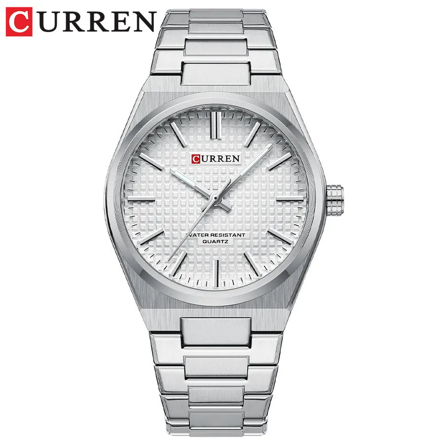 Business Color Block Single Folding Buckle Quartz Watch Men's Watches