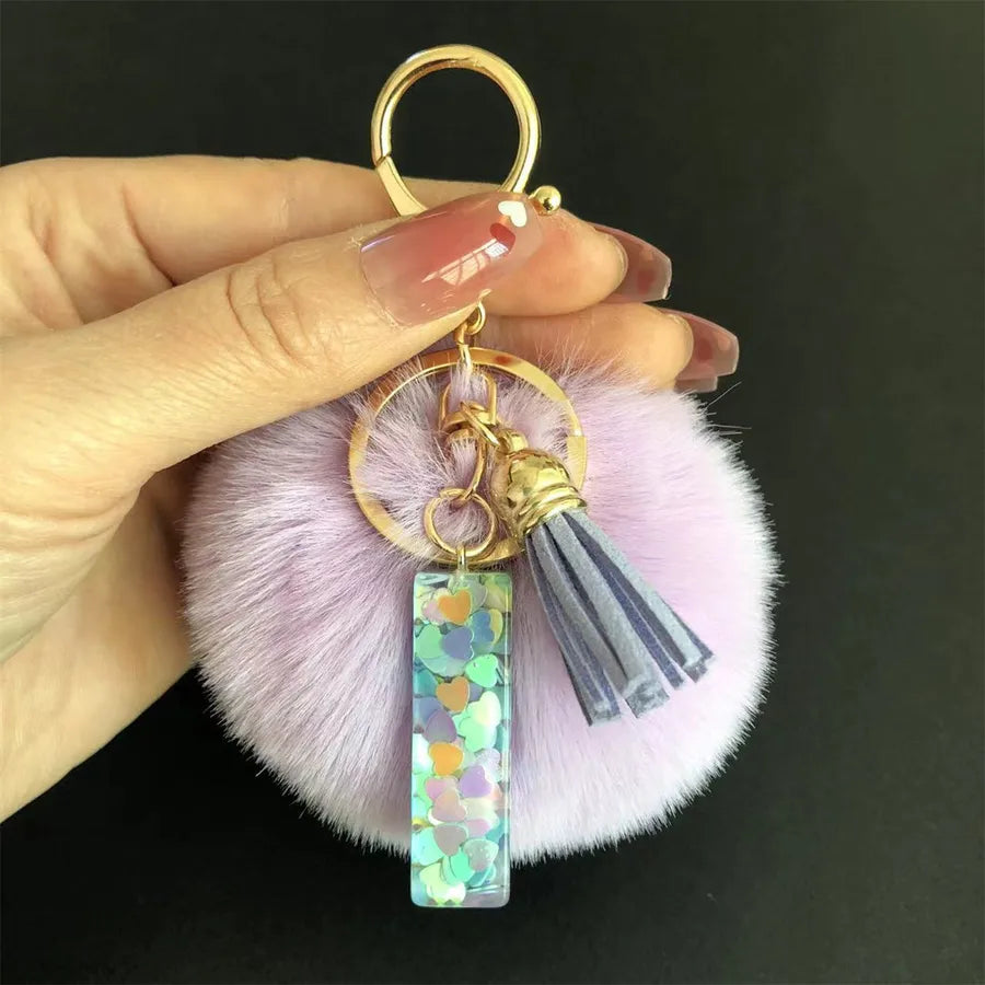 Cute Simple Style Letter Hairball Resin Unisex Bag Pendant Keychain
