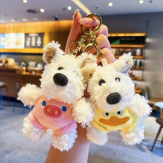 Original Plush West Highland Keychain Cute Cartoon Puppy Doll Machine Small Gift For Girls Christmas Valentine's Day New Year