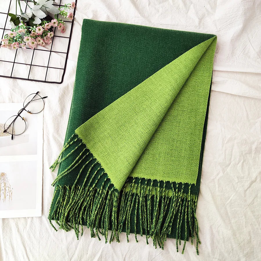 Unisex Sweet Simple Style Solid Color Imitation cashmere Polyester Scarf