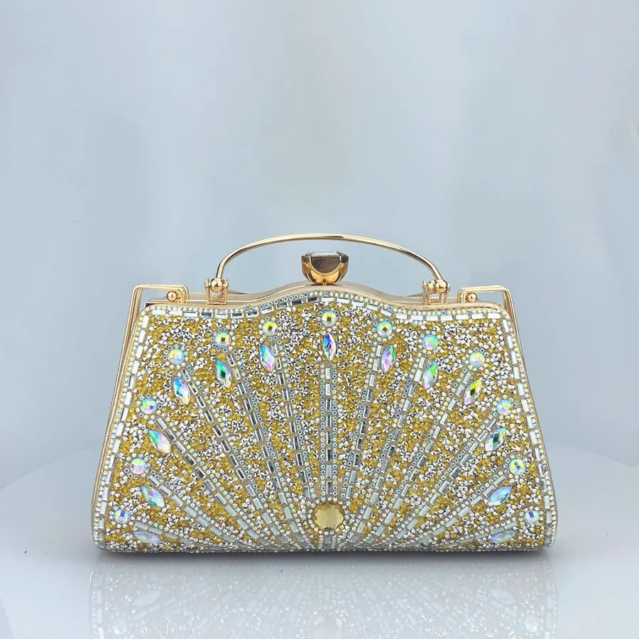 Black Gold Blue Pu Leather Solid Color Evening Bags