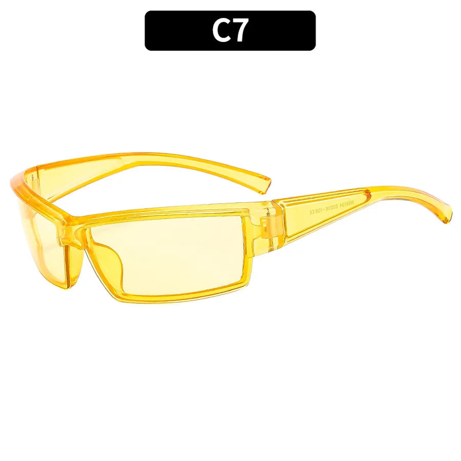 streetwear color block ac square full frame men's sunglasses