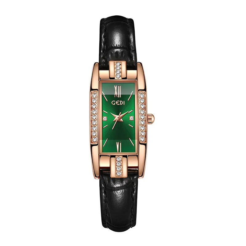 Retro Solid Color Buckle Quartz Watch Women's Watches
