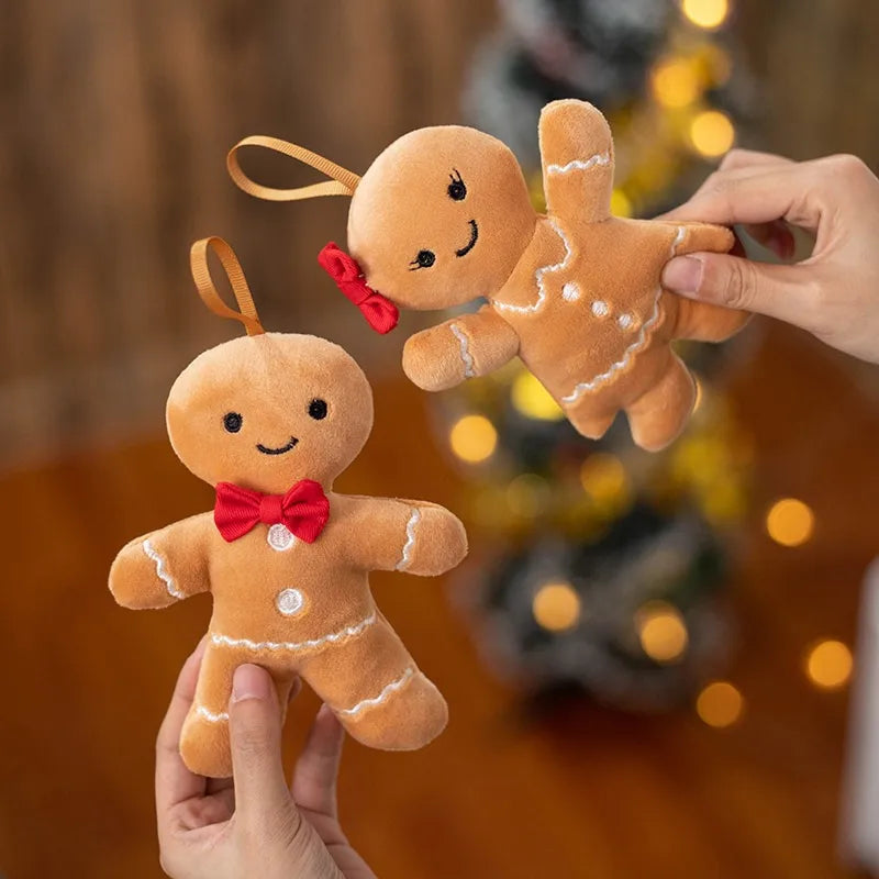 Christmas Decorative Cushion Santa Claus Toy Apple Peaceful Fruit Christmas wreath Cushion Gingerbread Man Cartoon Style