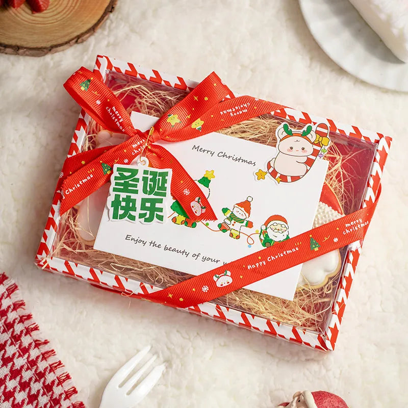 Handmade Holiday Gift Ribbon Decoration Christmas Packaging Red And Green Butterfly Knot Silk Ribbon DIY Gift Box Bow Tie