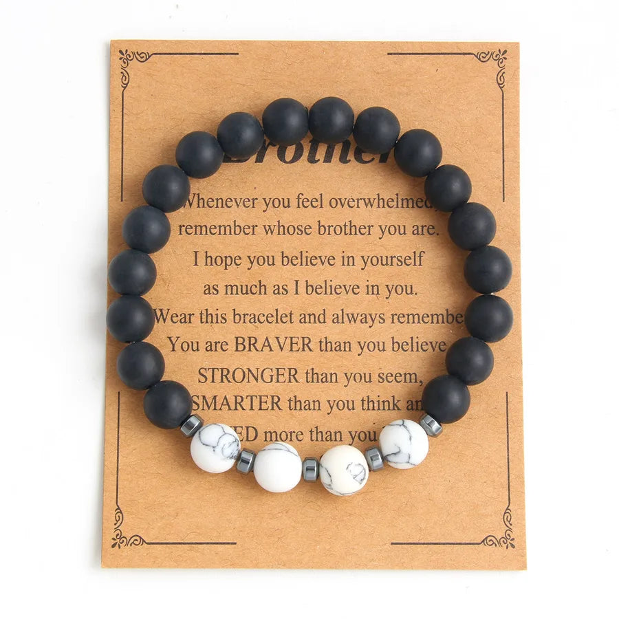 classic style streetwear geometric natural stone beaded men's rosary