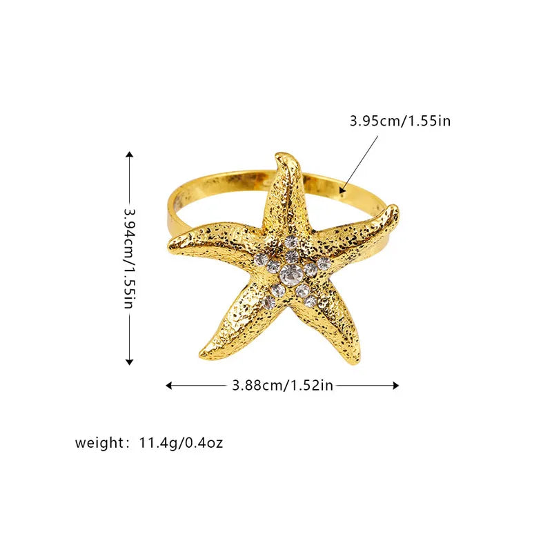 Retro Conch Hippocampus Lobster Alloy Napkin ring 1 Piece