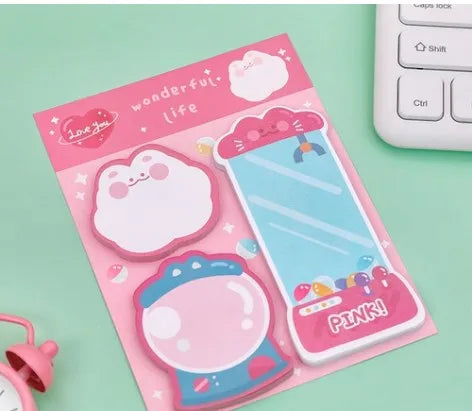 1 set cartoon learning paper cute sticky note