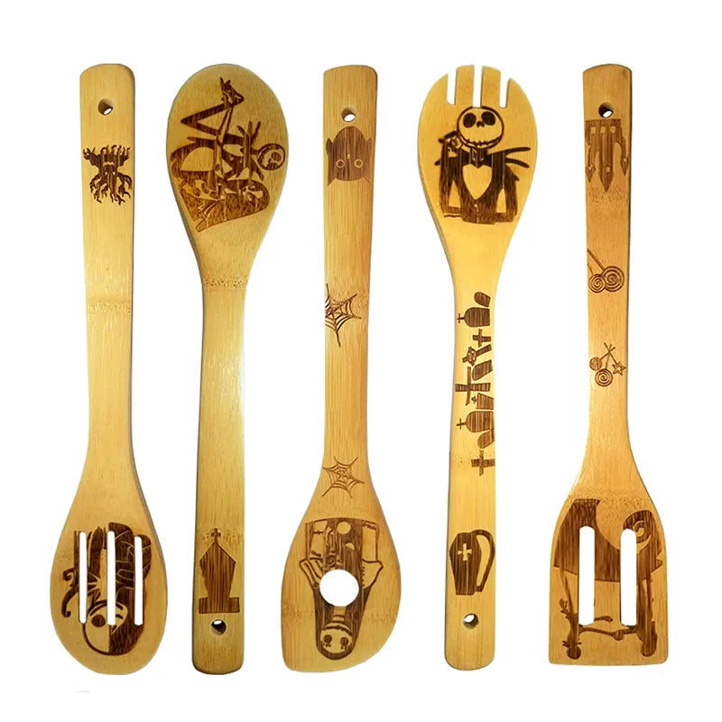 Simple Style Animal Letter Bamboo Shovel kit 5 Pieces Set