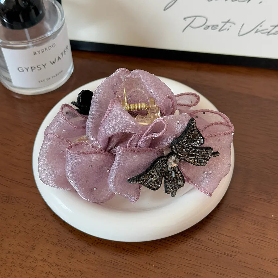 Summer Large Size Hair Clips Half Head Fullness Butterfly Knot Shark Fin Hair Accessories Women's Fashion Hairpins Hair Ties