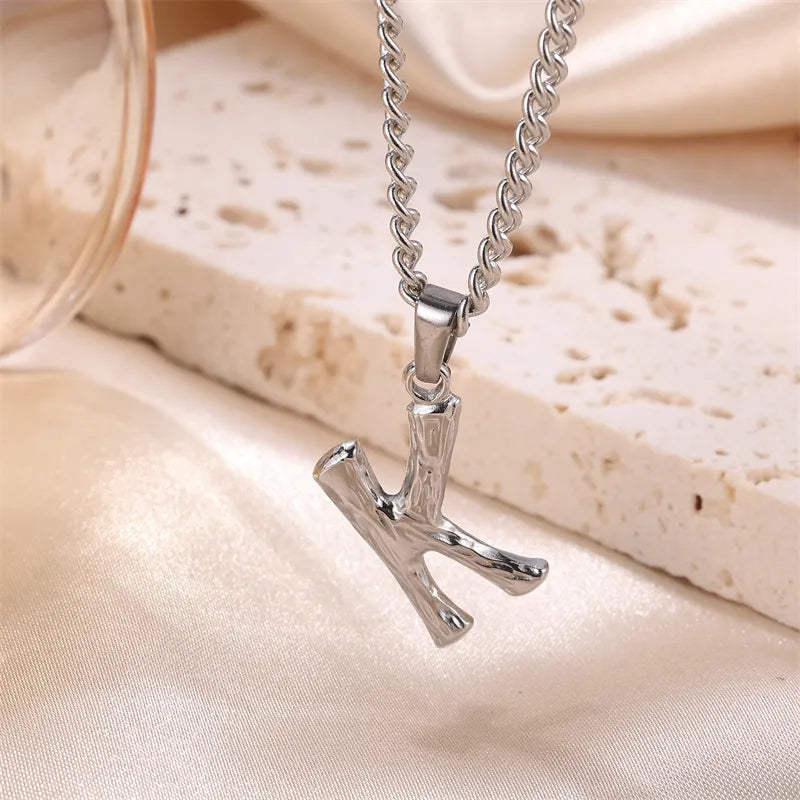 Wholesale Jewelry Sweet Simple Style Artistic Letter 201 Stainless Steel 304 Stainless Steel 18K Gold Plated Plating Pendant Necklace