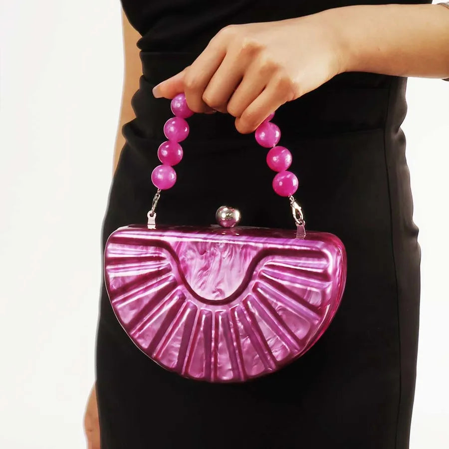 Acrylic Solid Color Semicircle Evening Bags