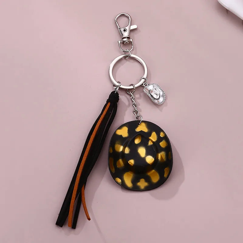Casual Preppy Style Simple Style hat Alloy Plastic Tassel Bag Pendant Keychain