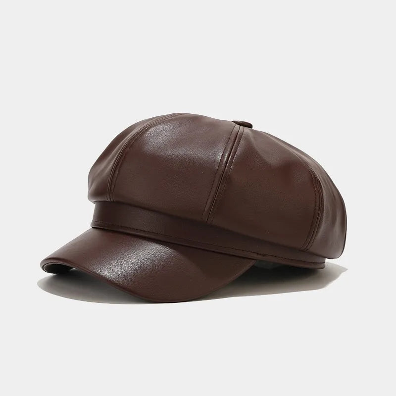 women's retro solid color curved eaves ivy cap