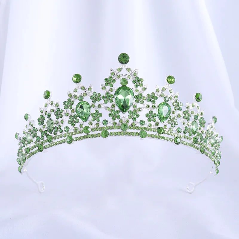 bridal water droplets alloy inlay rhinestones crown