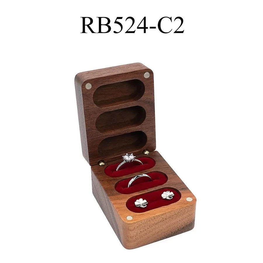 1 Piece Wood Retro Casual Daily Solid Color Jewelry Boxes