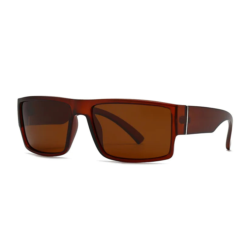 Casual Solid Color PC Polarized Light Square Full Frame Men's Sunglasses