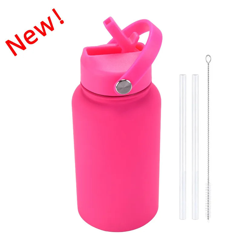 casual solid color stainless steel water bottles