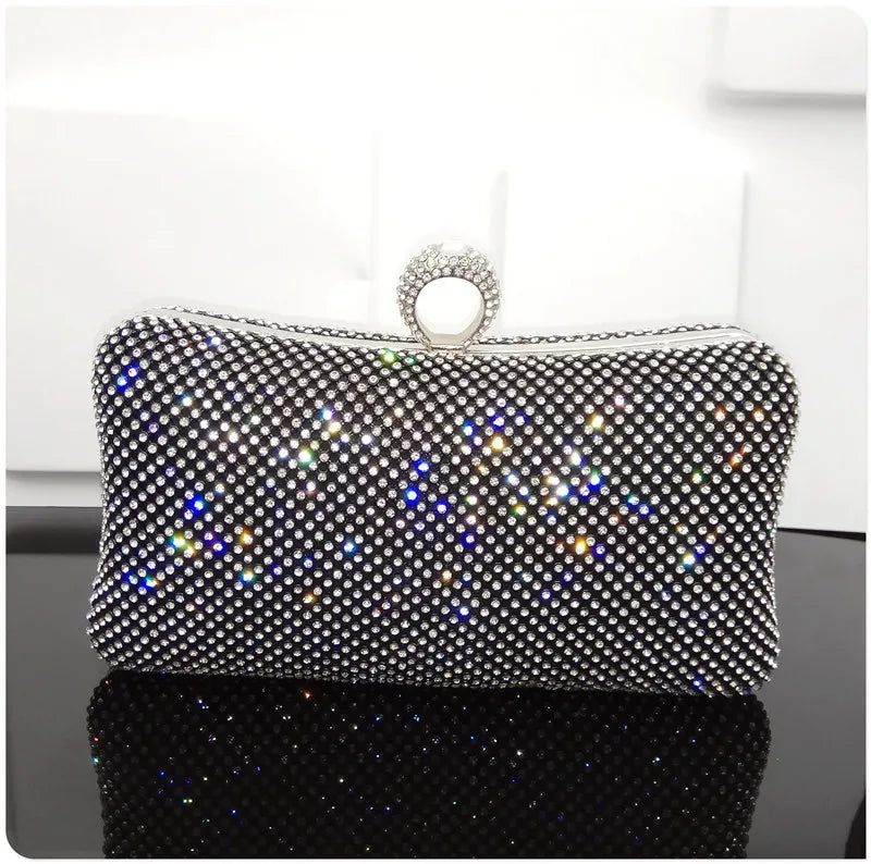 yellow black silver polyester metal stripe oval evening bags