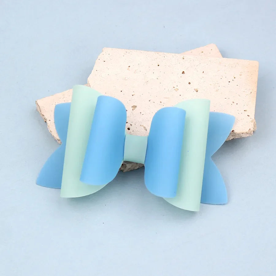 New Summer Fresh Pvc Bow Hairpin Candy Color Bow Hairpin Simple and Versatile