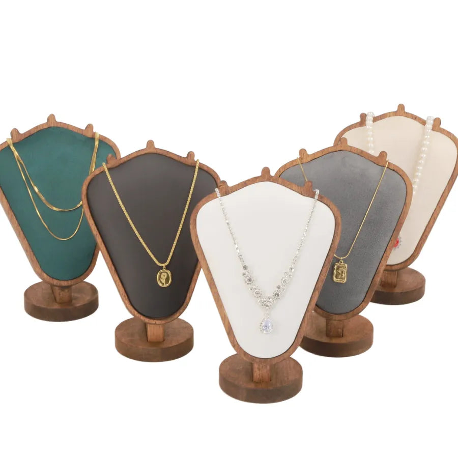 1 Piece Log Flannel Walnut Elegant Geometric Jewelry Display