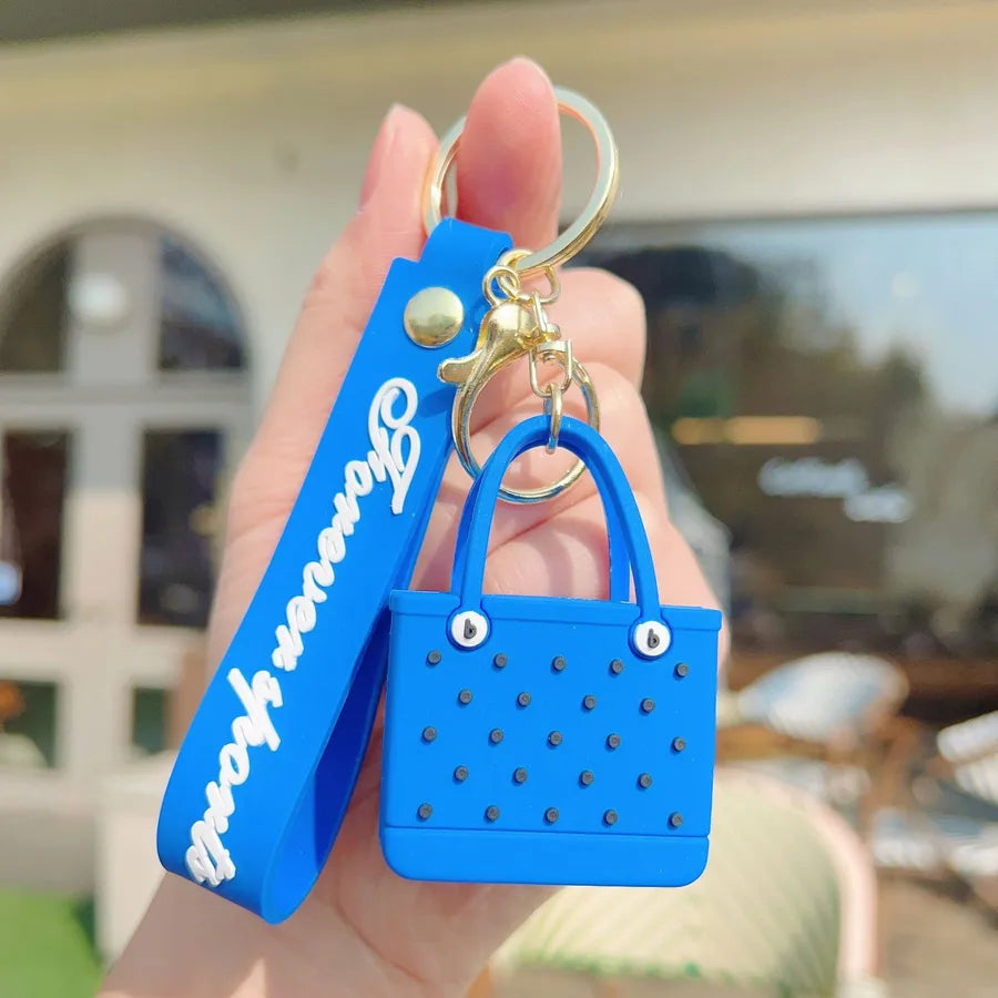 1 Piece Modern Style Bag Letter Alloy Silica Gel Women's Lobster Trigger Clasp Closure Bag Pendant Keychain