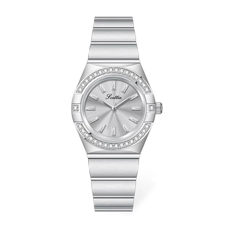 Casual Elegant Glam Round Rectangle Butterfly Double Snap Quartz Watch