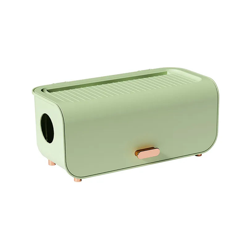 Wire storage box household power cord plug block data cable socket set top box light luxury desktop hub box