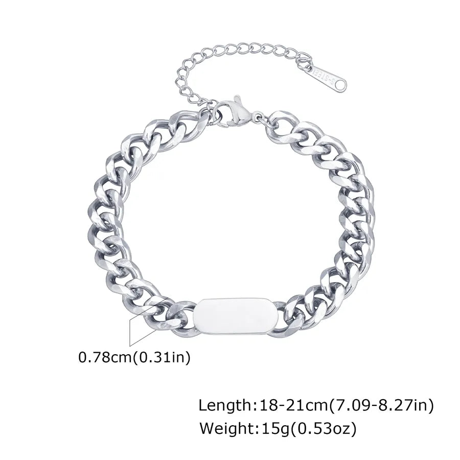Vintage Style Classic Style Geometric 304 Stainless Steel Men's Bracelets Men Chain Bracelets