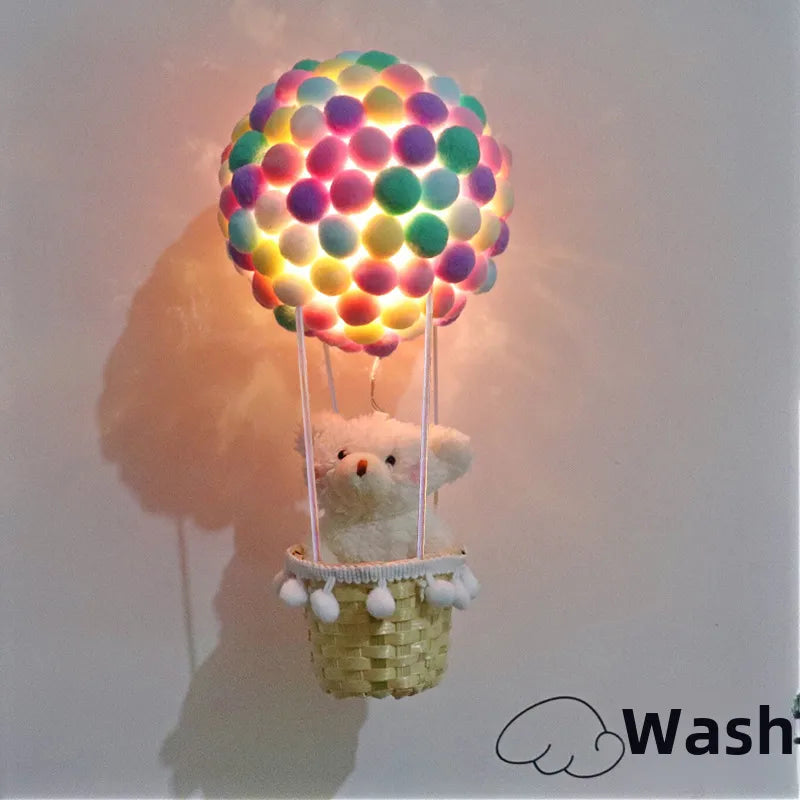 Handmade diy Hot Air Balloon Hanging Ornaments Nightlight Material Bag Creative Birthday Gift for Girls Children's Day Graduation Gift