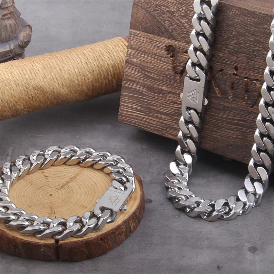 Hip-Hop Simple Style Geometric 304 Stainless Steel Polishing Men's Jewelry Set Men Necklace Sets