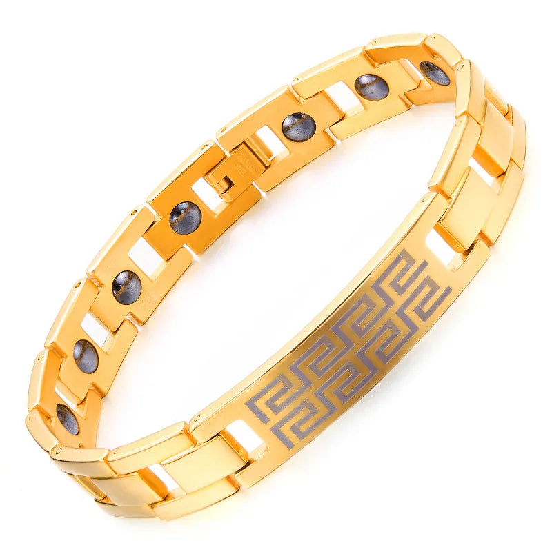 Simple Style Geometric Titanium Steel Plating Men's Bracelets