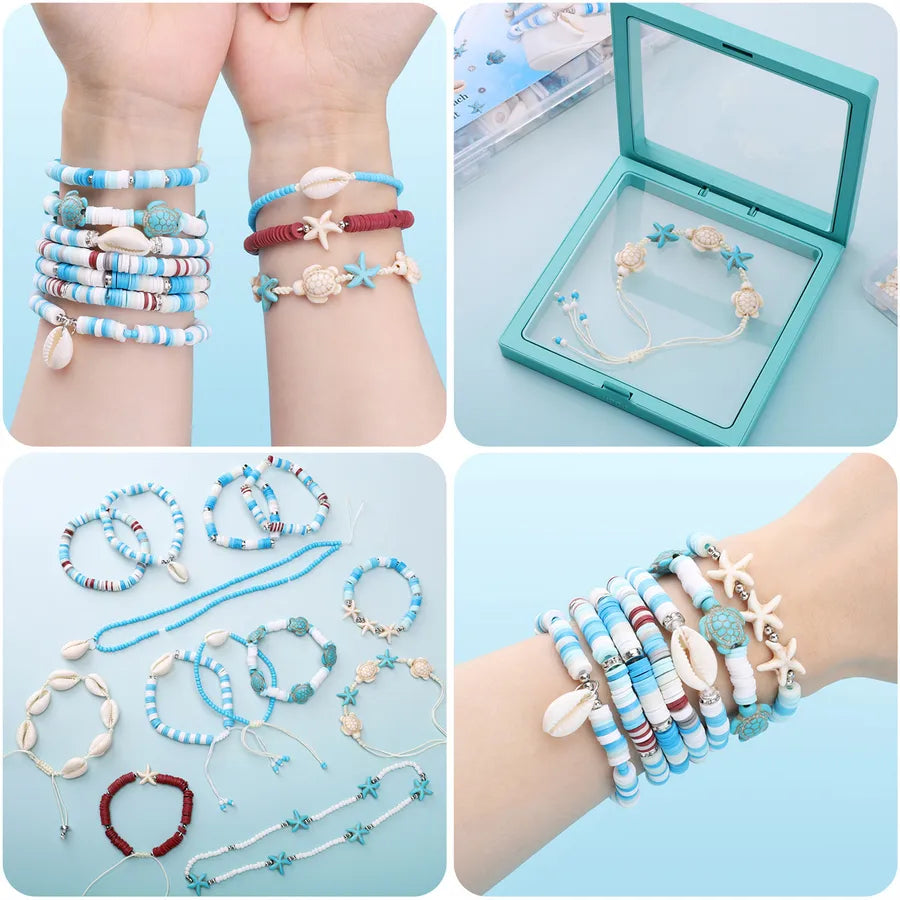 Summer Dream Ocean Style DIY Handmade Shell Series Jewelry Kit Bracelet Necklace Craft Materials Acrylic Round Shape Simple Design