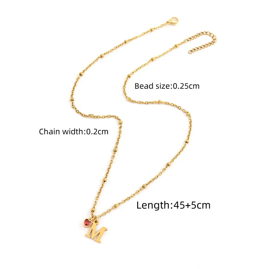 Wholesale Jewelry Elegant Simple Style Classic Style Letter Heart Shape 201 Stainless Steel 304 Stainless Steel Artificial Crystal Artificial Crystal Inlay Cross Bead Necklace Pendant Necklace