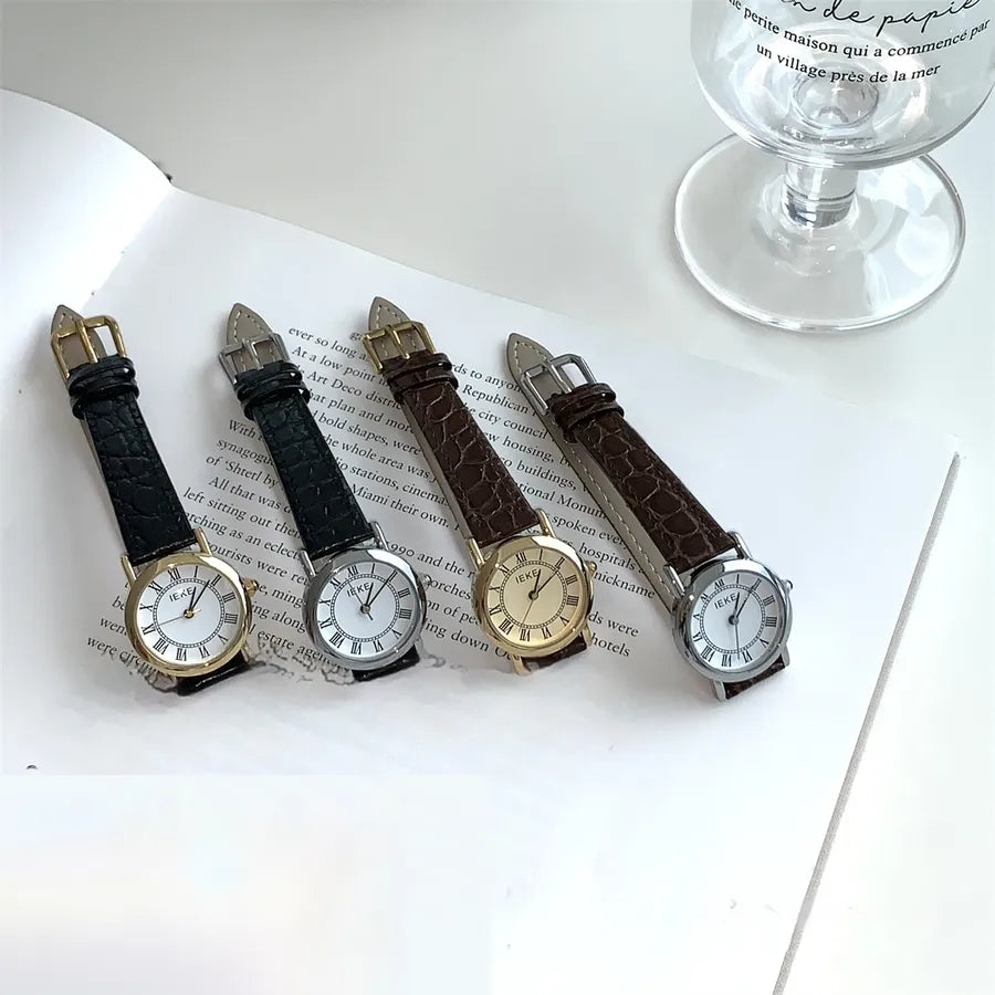 Casual Simple Style Round Buckle Quartz Watch