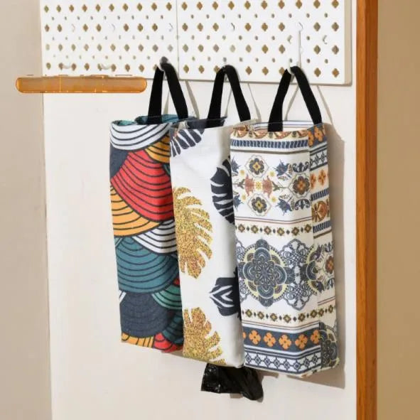 Japanese Style Leaves Plaid Butterfly Polyester storage bag