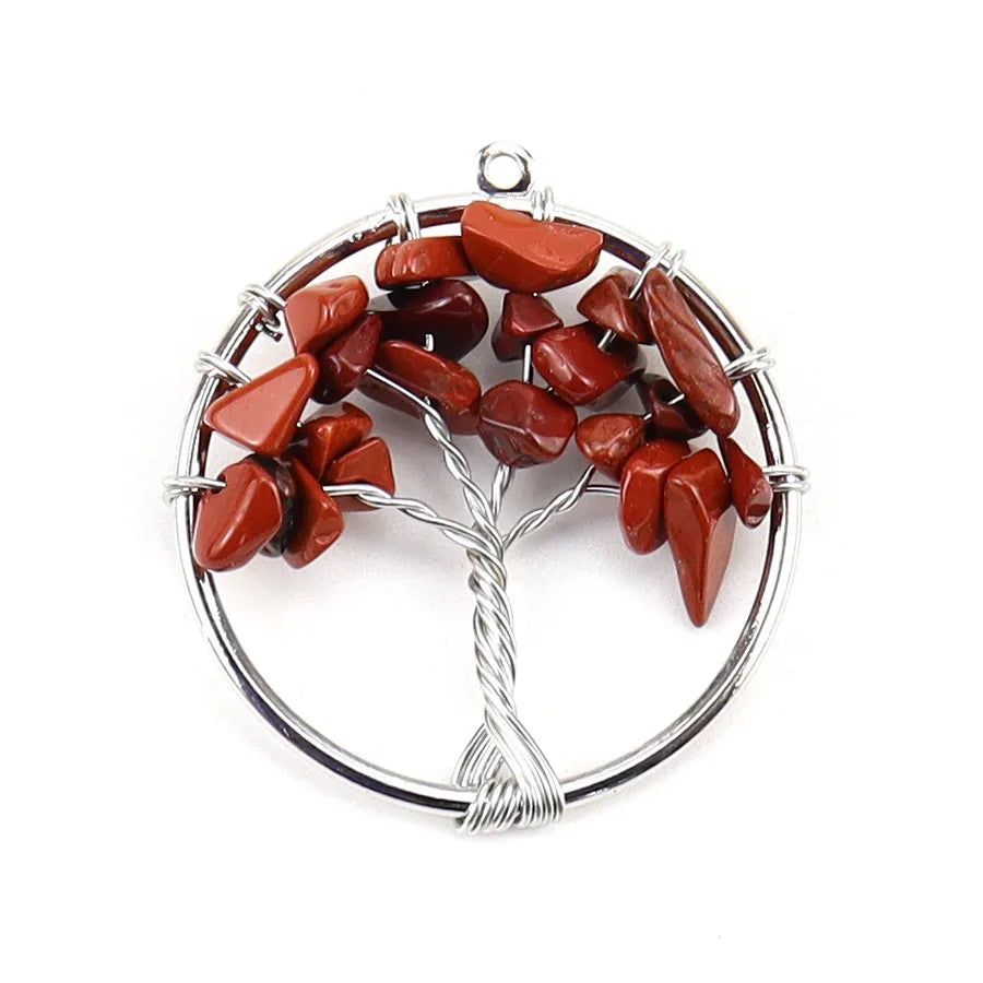 simple style lucky tree natural stone agate wholesale pendants