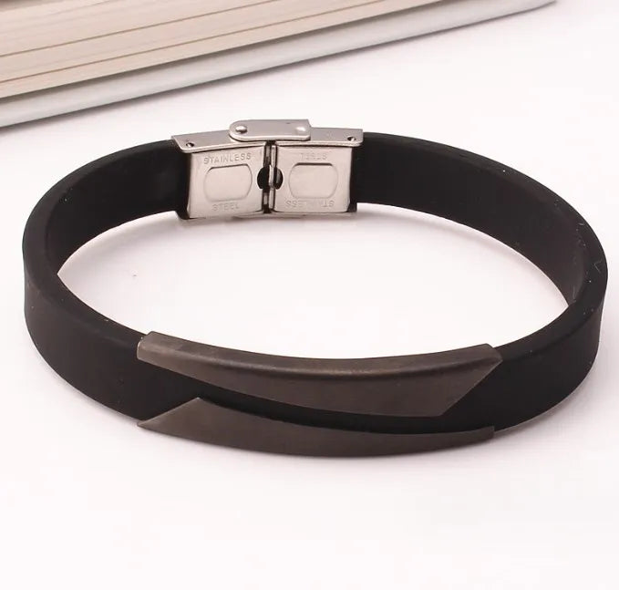 simple style round silica gel plating men's bracelets