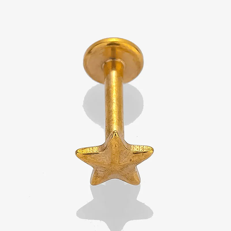 Simple Style Commute Palm Snowflake 316L Stainless Steel  Turquoise lip stud Ear Studs 1 Piece