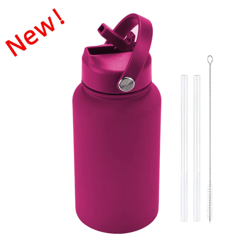 casual solid color stainless steel water bottles