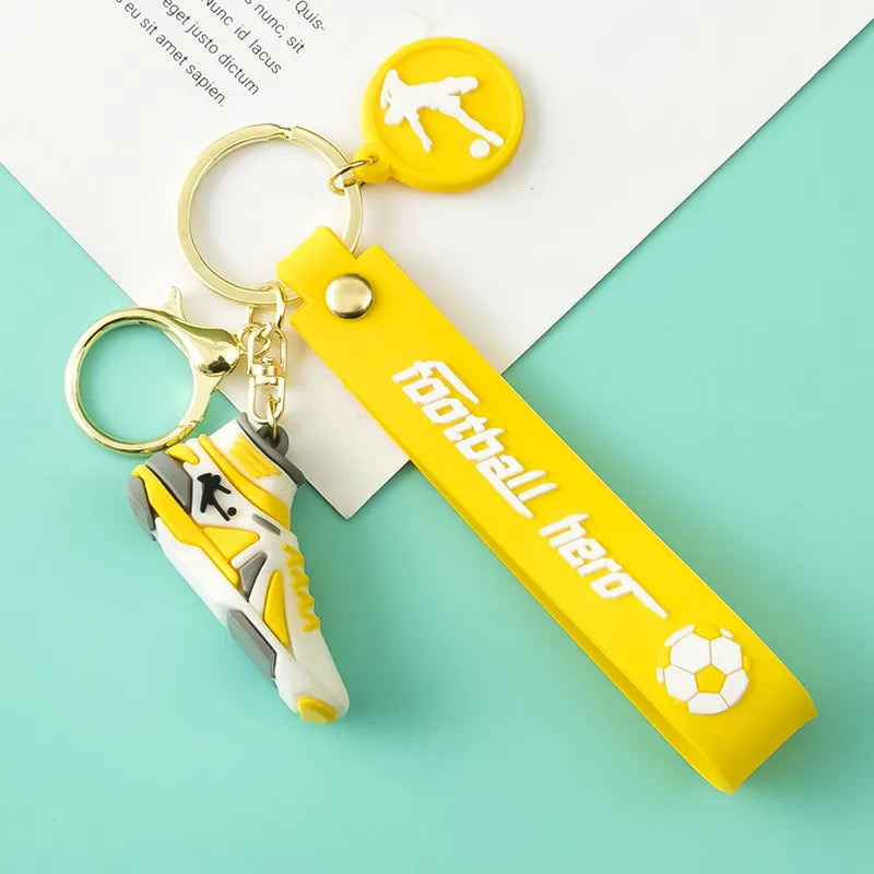 fashion letter football pvc unisex bag pendant keychain 1 piece