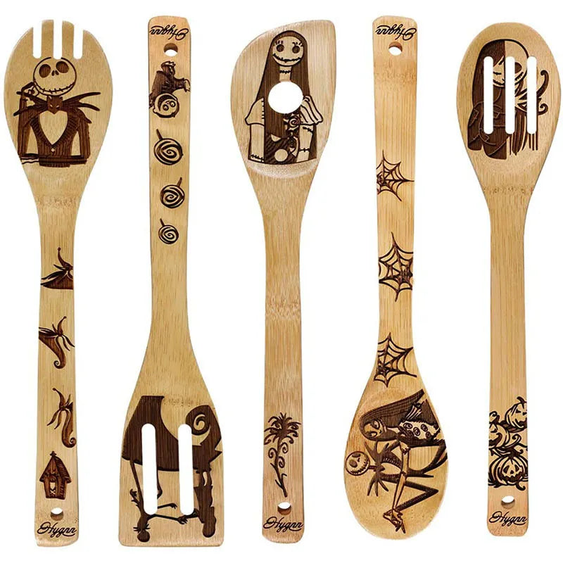 Simple Style Animal Letter Bamboo Shovel kit 5 Pieces Set