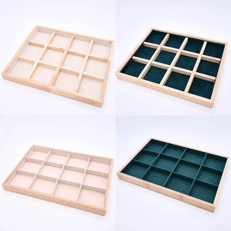 1 Pc/Package Wood Bamboo Flannel Handmade Modern Style Simple Style Wedding Home Daily Simple Solid Color Rectangle Jewelry Boxes