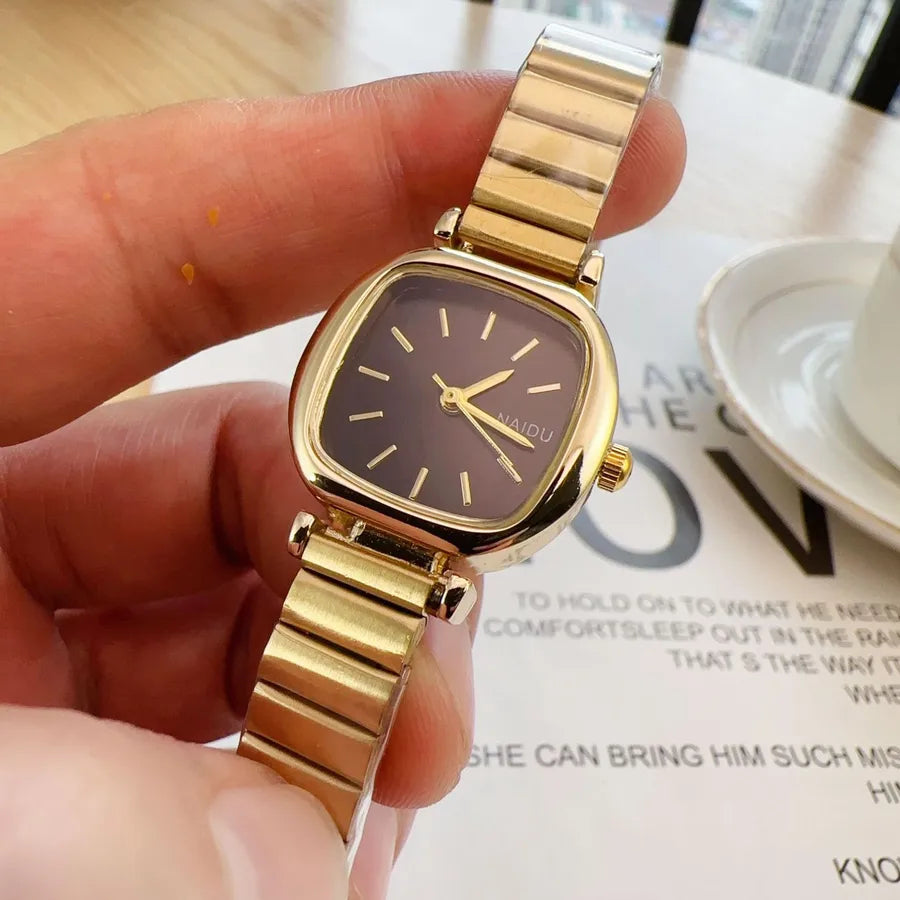 Casual Solid Color Single Folding Buckle Quartz Women's Watches