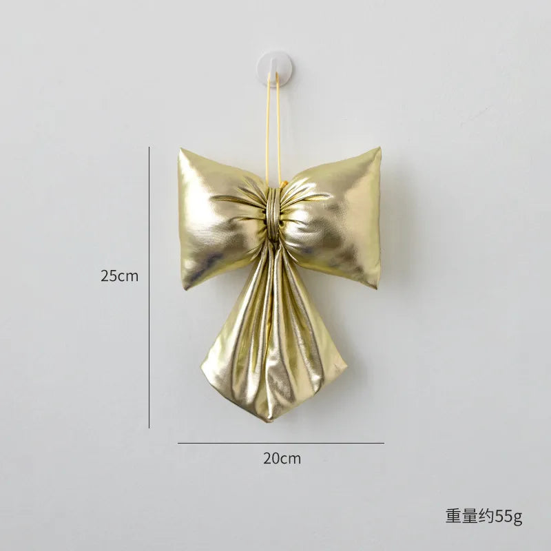 Nuchi Christmas Decorative Bowknot Christmas Tree Hanging Ornament Festive Scene Arrangement European Style Simple Design